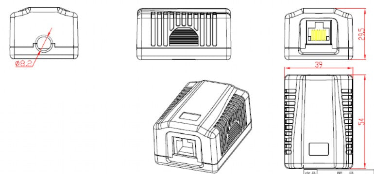 CABLEXPERT CAT5E UTP SINGLE PORT SURFACE MOUNT BOX