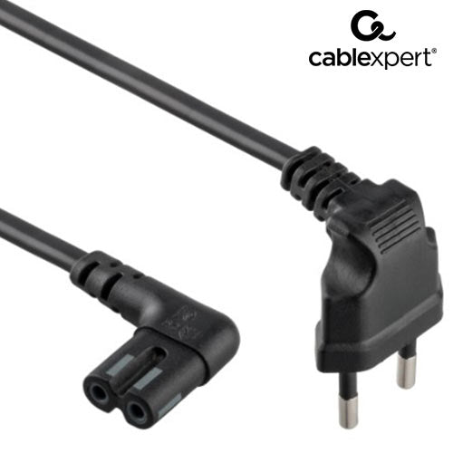 Cablexpert Power Cord C7 Angled Connectors 1 M