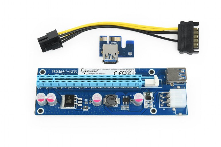 Gembird Pci Express Riser Add On Card 6 Pin Power Connector