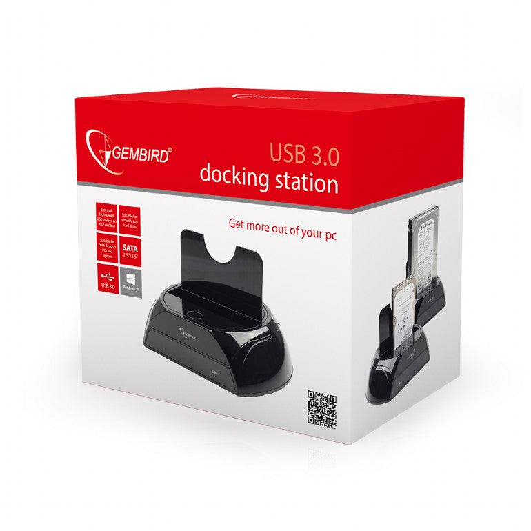 Gembird Usb3.0 Docking Station For Sata Dard Drives Black