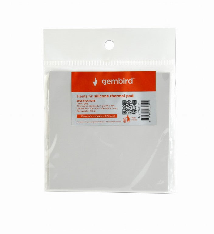 CABLEXPERT HEATSINK SILICONE THERMAL PAD 100x100x1mm