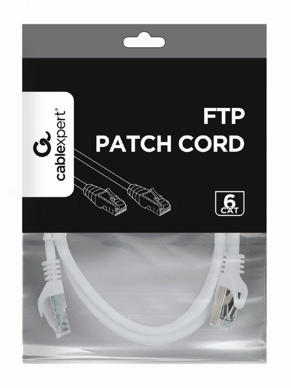 CABLEXPERT FTP CAT6 PATCH CORD WHITE SHIELDED 1M