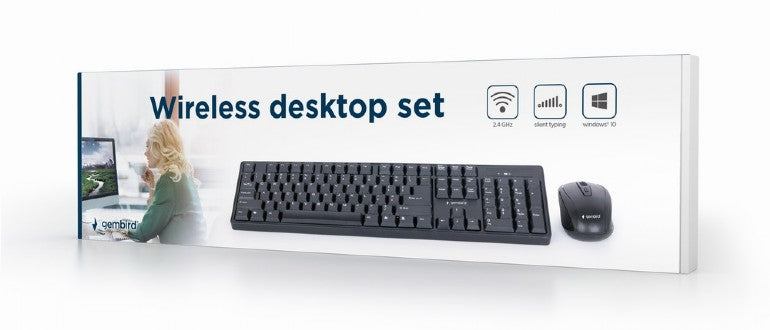 Gembird Wireless Desktop Set Us Layout Black
