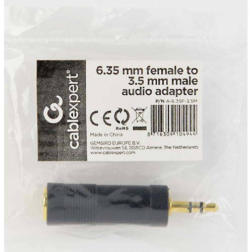 Cablexpert 6,35 Mm Female To 3,5 Mm Male Audio Adapter
