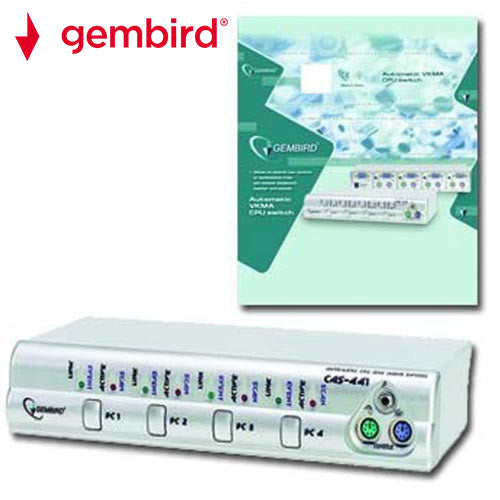 Gembird Automatic Cpu And Audio Switch 4 Pcs