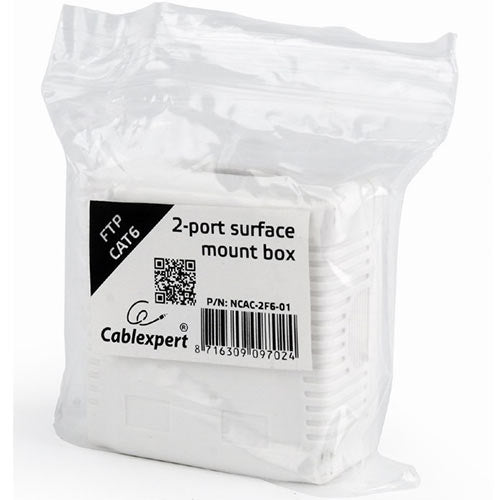 Cablexpert Cat6 Ftp 2 Port Surface Mount Box