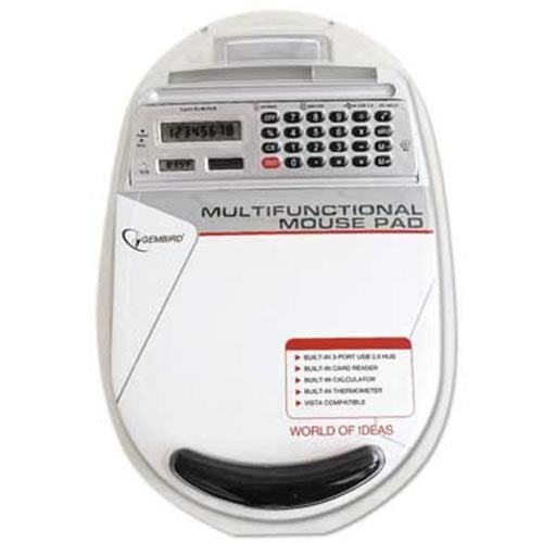 Gembird Usb Combo Mouse Pad With Built In 3 Port Hub, Memory Card Reader, Calculator And Thermometer