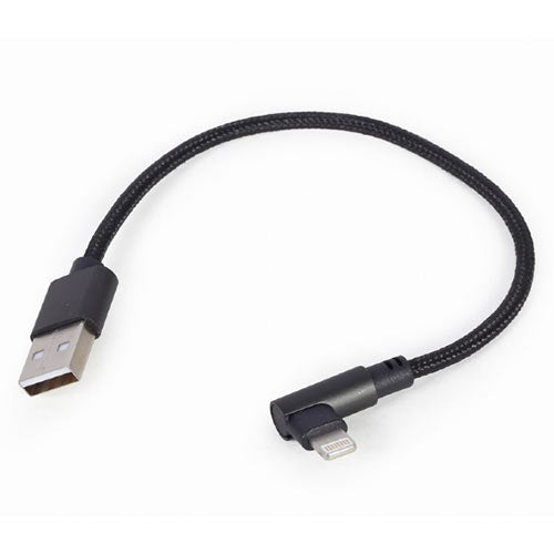 Cablexpert Angled 8 Pin Usb Charging & Data Cable 0.2 M Black