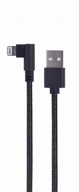 Cablexpert Angled 8 Pin Usb Charging & Data Cable 0.2 M Black
