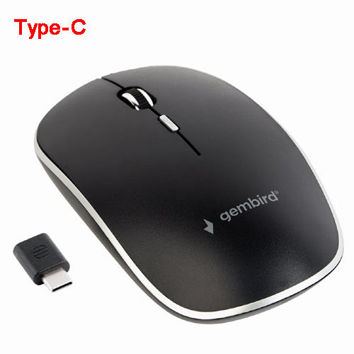 Gembird Silent Wireless Optical Mouse Black Type C Receiver