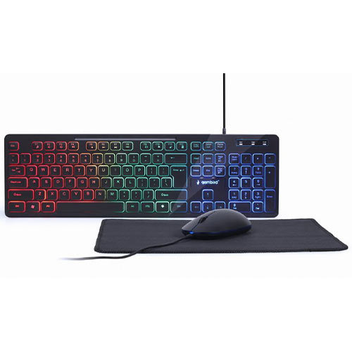 Gembird 3 In 1 Wired Backlight Desktop Setblack