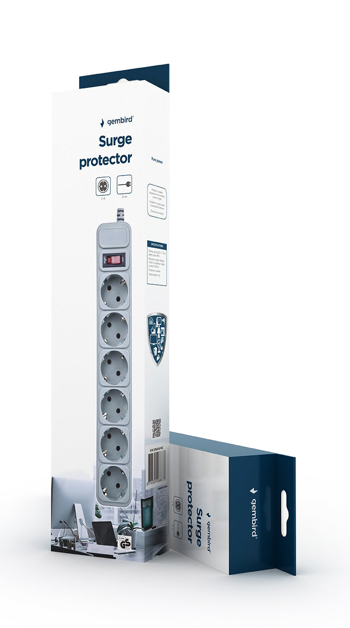 Gembird Surge Protector 6 Sockets 3m
