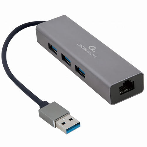 Cablexpert Usb Am Gigabit Network Adapter With 3 Port Usb 3.0 Hub