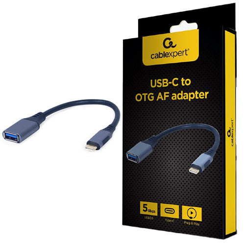 Cablexpert Usb C To Otg Af Adapter Space Grey Retail Pack