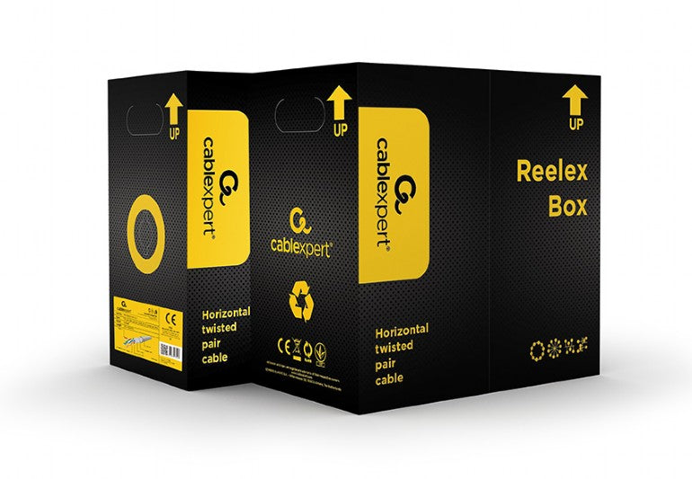 Cat 5e Ftp Lan Outdoor Cable Solid Awg24 Copper (0.51 Mm) Gel Filled Black Color, 305 M