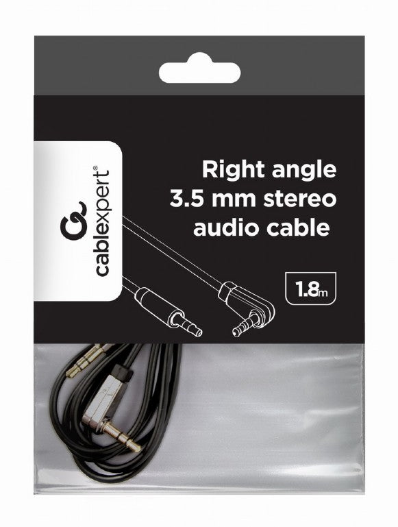 Cablexpert Right Angle 3,5 Mm Stereo Audio Cable 1,8 M