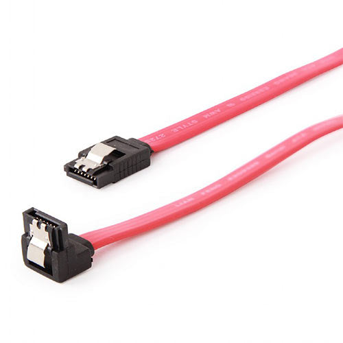 Cablexpert Serial Ata Iii 30 Cm Data Cable With 90 Degree Bent Connector Metal Clips Bulk