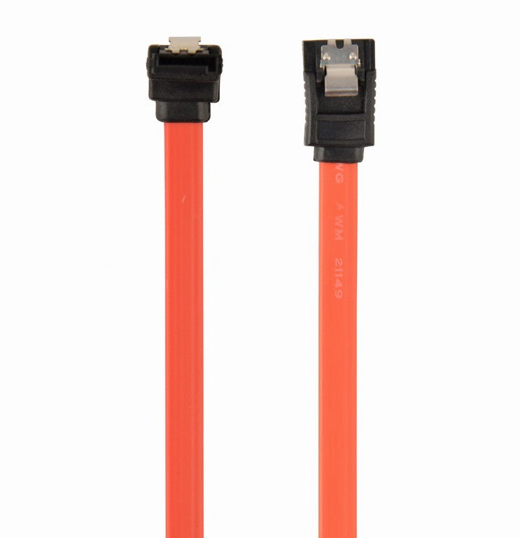 Cablexpert Serial Ata Iii 30 Cm Data Cable With 90 Degree Bent Connector Metal Clips Bulk