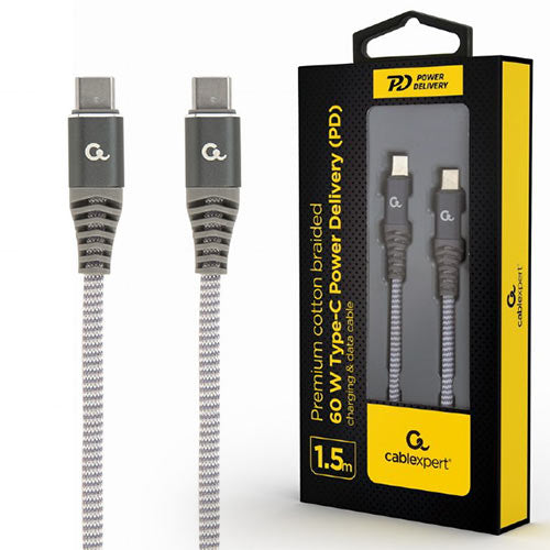 Cablexpert 60 W Type C Pd Premium Charging & Data Cable 1,5 M Spacegrey