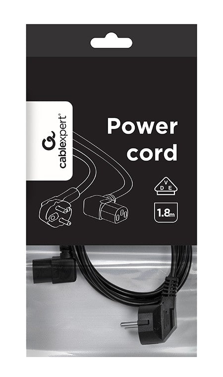 Cablexpert Power Cord Right Angled C13 Vde Approved 1,8 M