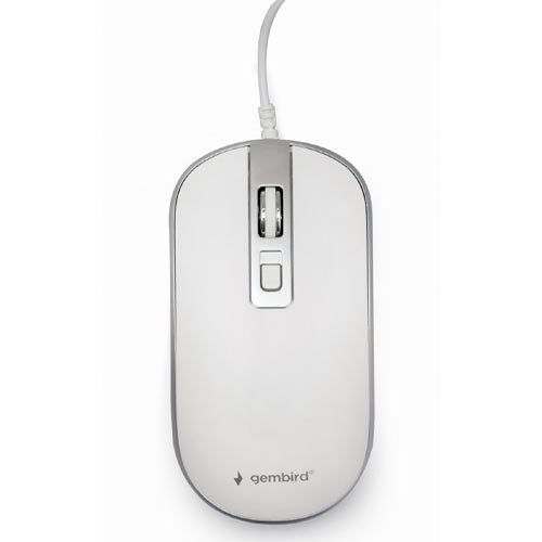 Gembird Usb Wired Optical Mouse White/Silver