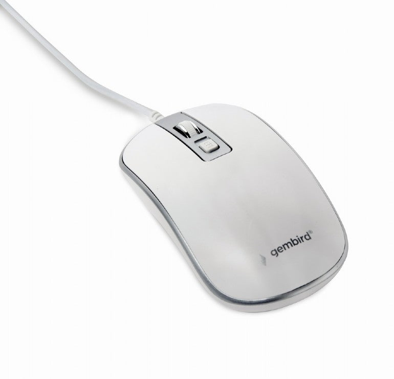 Gembird Usb Wired Optical Mouse White/Silver