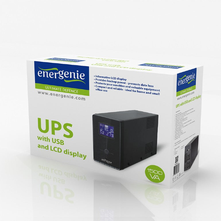Energenie Ups With Usb And Lcd Display 3000 Va Black