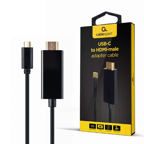 Cablexpert Usb C Male To Hdmi Male Adapter 4 K 30 Hz 2 M Black Retail Pack