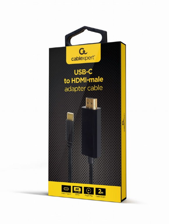 Cablexpert Usb C Male To Hdmi Male Adapter 4 K 30 Hz 2 M Black Retail Pack