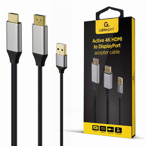 Cablexpert 4 K Hdmi Male To Displayport Male Adapter Cable 2 M Black Retail Pack