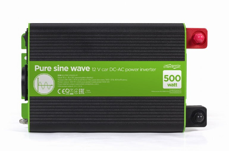 Energenie 12 V Pure Sine Wave Car Dc Ac Power Inverter 500 W