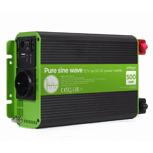 Energenie 12 V Pure Sine Wave Car Dc Ac Power Inverter 500 W