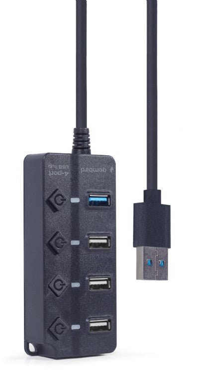 Gembird 4 Port Usb Hub (1 Xusb3.1+3 Xusb2.0) With Switches
