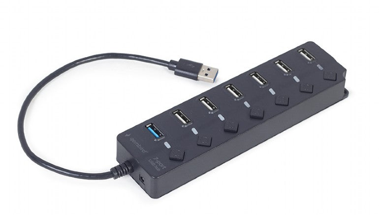 Gembird 7 Port Usb Hub (1 Xusb3.1+6 Xusb2.0) With Switches