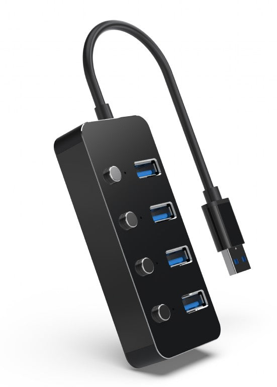 Gembird Usb3.1 (Gen1) Powered 4 Port Hub With Switches