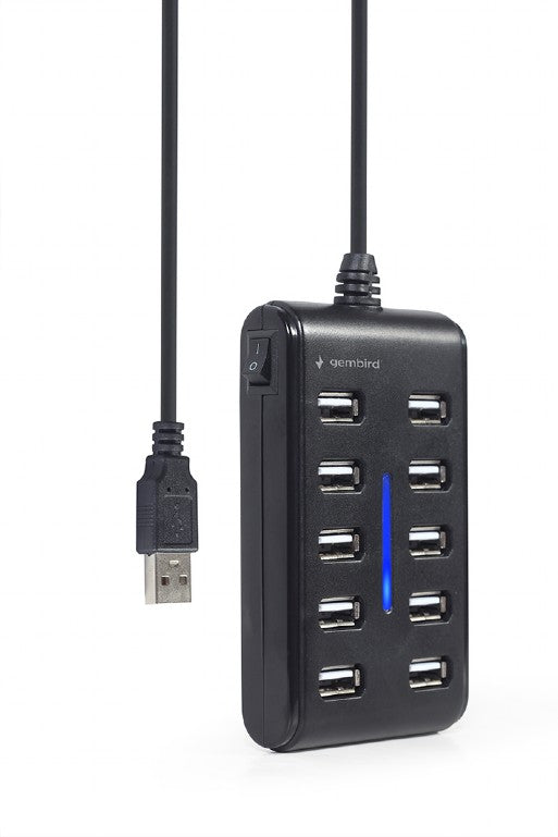 Gembird 10 Port Usb 2.0 Hub Black