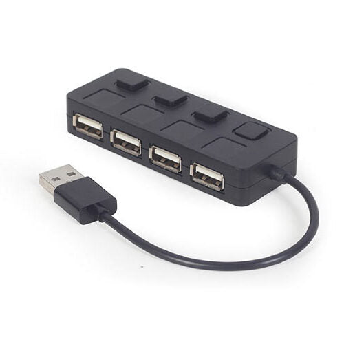 Gembird 4 Port Usb 2.0 Hub With Switches Black