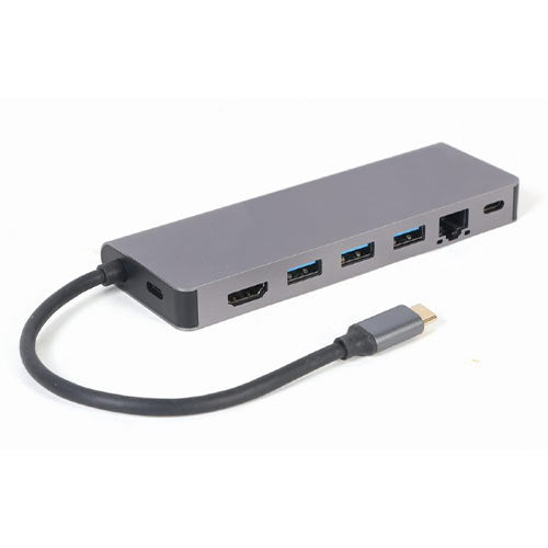 Cablexpert Usb Type C 5 In1 Multiport Adapter (Hub+Hdmi+Pd Card Reader+Lan)