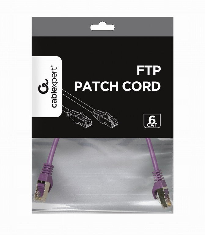 CABLEXPERT FTP CAT6 UTP PATCH CORD PURPLE SHIELDED 0.5M