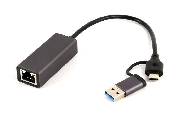 CABLEXPERT USB3.2+TYPEC GIGABIT NETWORK ADAPTER SPACE GREY