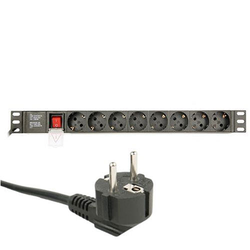 Energenie Power Distribution Unit (Pdu), 8 Schuko Sockets, 1 U, 16 A, 3 M Cable
