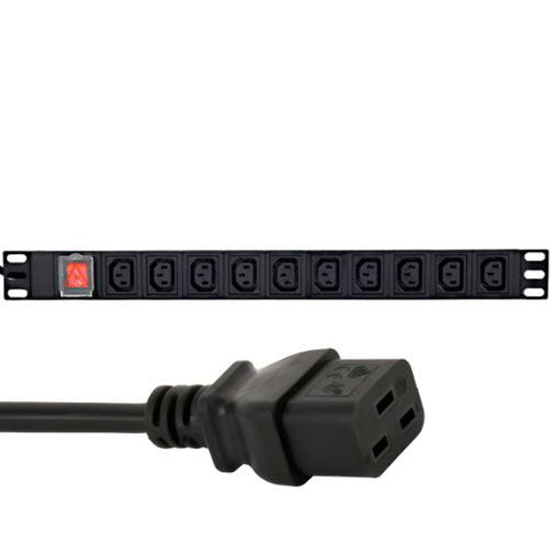 Energenie Power Distribution Unit (Pdu), 10 Pcs C13 Sockets, 1 U, 16 A, C19 Plug 2 M Cable