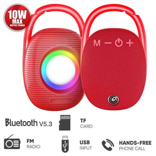 Sonic Gear Bt5.3 Portable Wireless Speaker With Fm Red