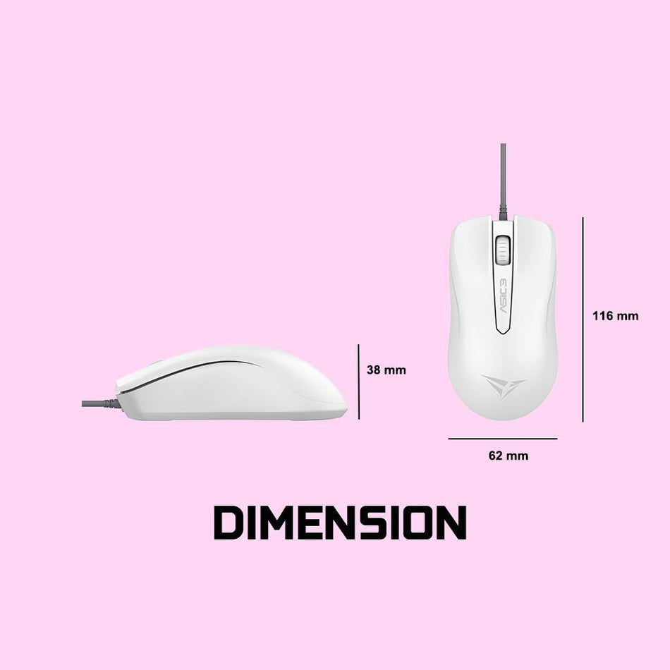 Alcatroz Wired Mouse Asic 3 White