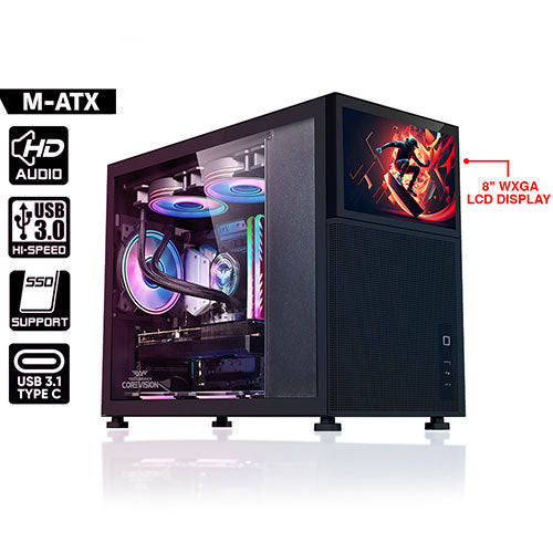 Armaggeddon Gaming Pc Case Matx Tessaraxx Corevision Black