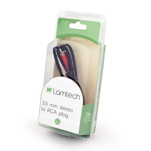 Lamtech 3,5 Mm Stereo To Rca Plug Cable 1,5 M Retail Pack