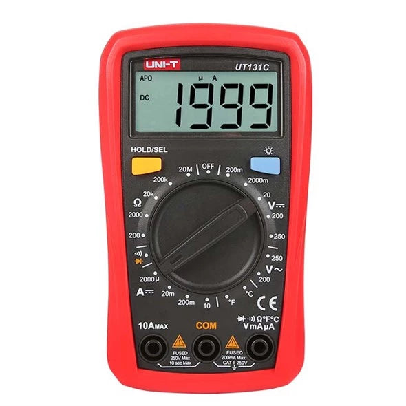 Multimètre numérique Uni-T UT131C avec buzzer avec mesure AC - DC - Résistance, 3 ans de garantie