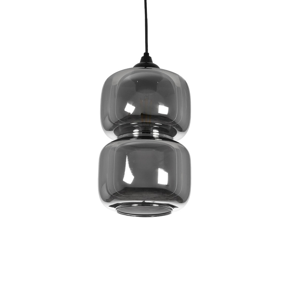 PIAGE 206-0036 Μοντέρνο Κρεμαστό Φωτιστικό Οροφής με Ντουί 1 x E27 AC 220-240V IP20 - Μαύρο Φιμέ - Μ18 x Π18 x Υ31cm