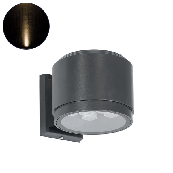 WALLLIGHT-GONA 90483 Φωτιστικό Τοίχου - Απλίκα LED 24W 2160lm 5° DC 24V Αδιάβροχο IP67 Μ13 x Π16.5 x Υ5cm Θερμό Λευκό 2700K - Γκρι Ανθρακί - 3 Years Warranty