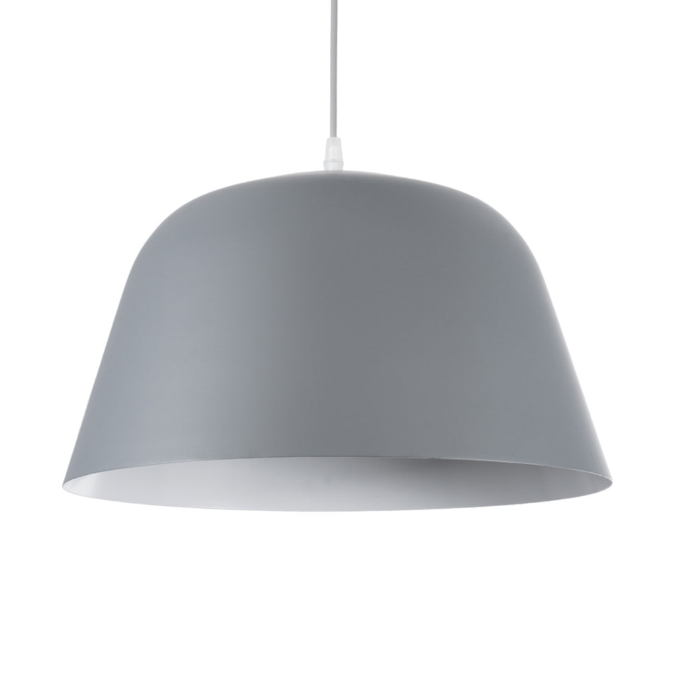 GLOBOSTAR® UPVALE 01282 Μοντέρνο Κρεμαστό Φωτιστικό Οροφής με Ντουί 1 x E27 AC 220-240V IP20 - Γκρι & Λευκό - Μ40 x Π40 x Υ24cm